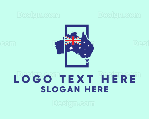 Australian Flag Map Logo