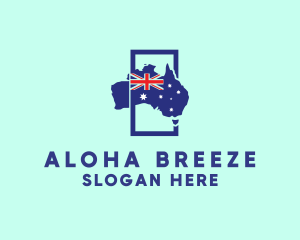 Australian Flag Map Logo