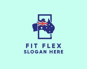 Australian Flag Map Logo