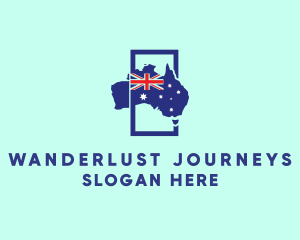 Australian Flag Map Logo