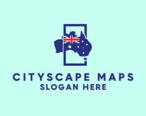 Australian Flag Map logo design