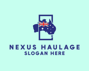 Australian Flag Map logo design