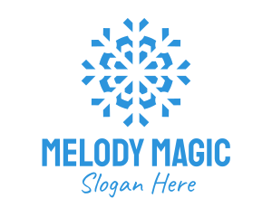 Blue Cooling Ice Snowflake  Logo