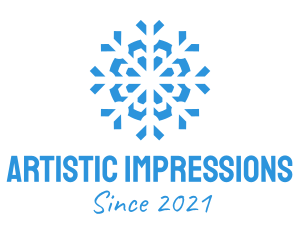 Blue Cooling Ice Snowflake  logo design