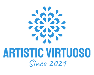 Blue Cooling Ice Snowflake  logo design