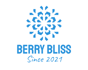 Blue Cooling Ice Snowflake  logo design