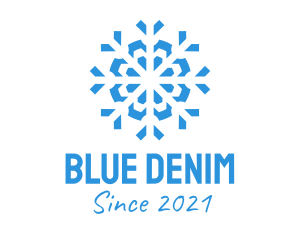 Blue Cooling Ice Snowflake  logo design