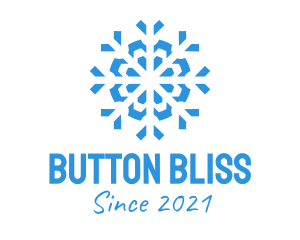 Blue Cooling Ice Snowflake  logo design