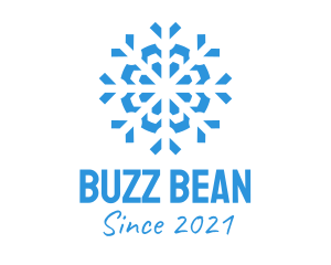 Blue Cooling Ice Snowflake  logo design