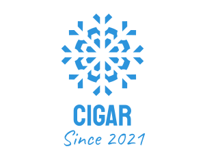 Blue Cooling Ice Snowflake  logo design