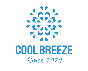 Blue Cooling Ice Snowflake  logo design