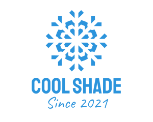 Blue Cooling Ice Snowflake  logo design