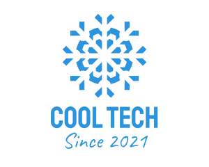 Blue Cooling Ice Snowflake  logo design