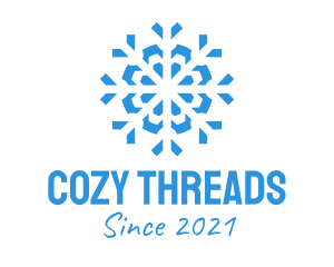 Blue Cooling Ice Snowflake  logo design