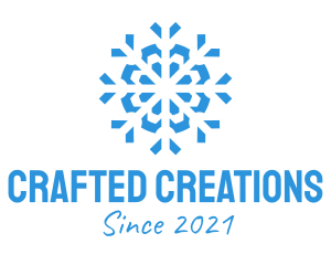 Blue Cooling Ice Snowflake  logo design