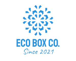 Blue Cooling Ice Snowflake  logo design