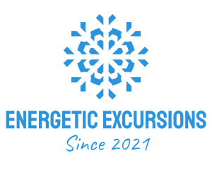 Blue Cooling Ice Snowflake  logo design