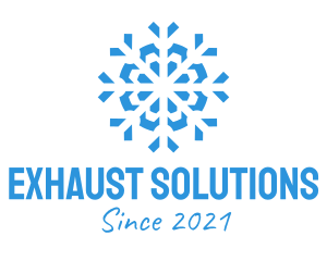 Blue Cooling Ice Snowflake  logo design