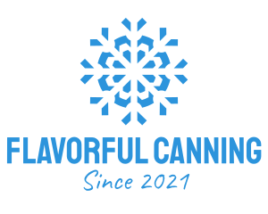 Blue Cooling Ice Snowflake  logo design