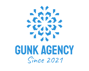 Blue Cooling Ice Snowflake  logo design