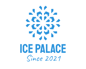 Blue Cooling Ice Snowflake  logo design