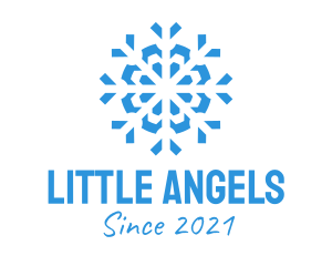 Blue Cooling Ice Snowflake  logo design