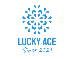 Blue Cooling Ice Snowflake  logo design