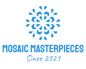 Blue Cooling Ice Snowflake  logo design