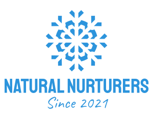 Blue Cooling Ice Snowflake  logo design