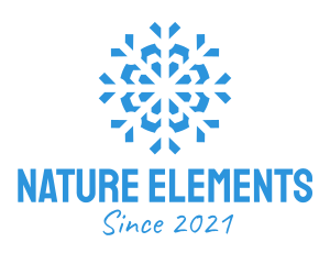 Blue Cooling Ice Snowflake  logo design