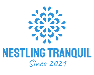 Blue Cooling Ice Snowflake  logo design