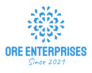 Blue Cooling Ice Snowflake  logo design