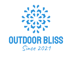 Blue Cooling Ice Snowflake  logo design