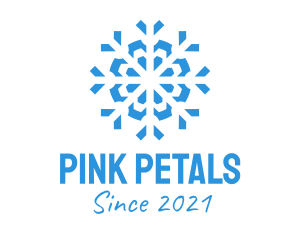 Blue Cooling Ice Snowflake  logo design