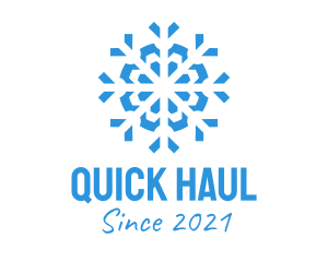 Blue Cooling Ice Snowflake  logo design