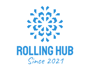 Blue Cooling Ice Snowflake  logo design