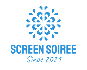 Blue Cooling Ice Snowflake  logo design