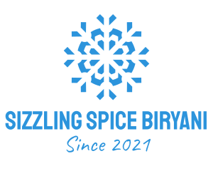 Blue Cooling Ice Snowflake  logo design