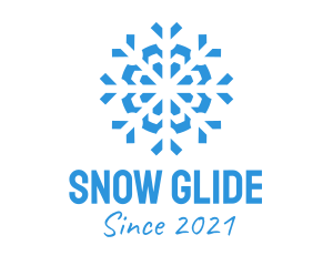 Blue Cooling Ice Snowflake  logo design