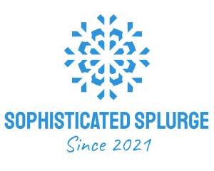 Blue Cooling Ice Snowflake  logo design