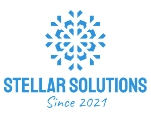 Blue Cooling Ice Snowflake  logo design