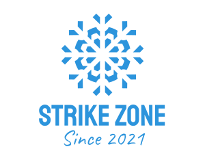 Blue Cooling Ice Snowflake  logo design