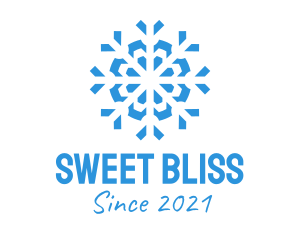 Blue Cooling Ice Snowflake  logo design