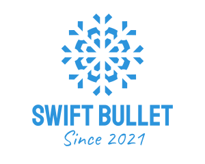 Blue Cooling Ice Snowflake  logo design