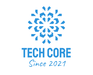 Blue Cooling Ice Snowflake  logo design