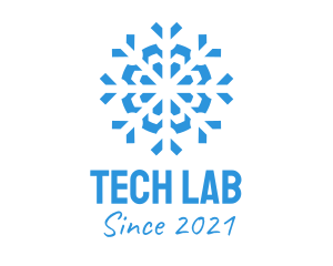 Blue Cooling Ice Snowflake  logo design