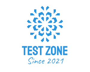 Blue Cooling Ice Snowflake  logo design