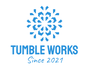 Blue Cooling Ice Snowflake  logo design