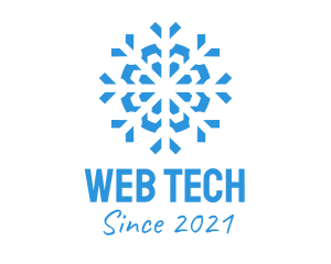 Blue Cooling Ice Snowflake  logo design