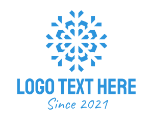 Blue Cooling Ice Snowflake  logo